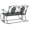 2-Seater Rocking Bench Black Steel – 113x84x94 cm