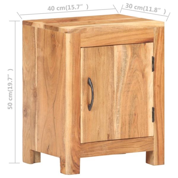 Hove Bedside Cabinet 40x30x50 cm Solid Acacia Wood