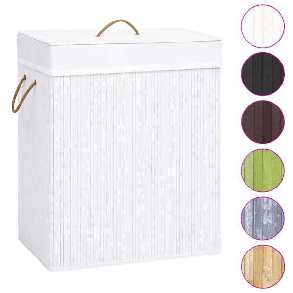 Bamboo Laundry Basket White 100 L