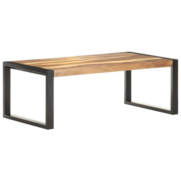 Coffee Table 110x60x40 cm Solid Wood with Sheesham Finish – Black