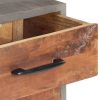 Bidston Bedside Cabinet Grey 40x30x50 cm Solid Rough Mango Wood