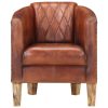 Tub Chair Real Leather – Brown