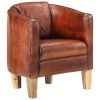 Tub Chair Real Leather – Brown