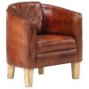 Tub Chair Real Leather – Brown