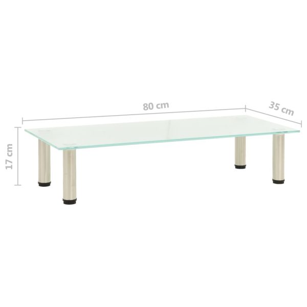 TV Stand Frosted 80x35x17 cm Tempered Glass