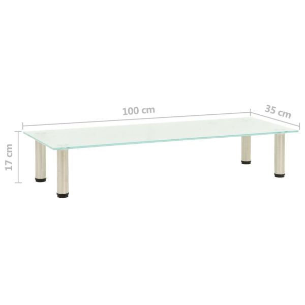 TV Stand Frosted 100x35x17 cm Tempered Glass