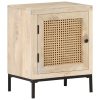 Wausau Bedside Cabinet 40x30x50 cm Solid Mango Wood and Natural Cane