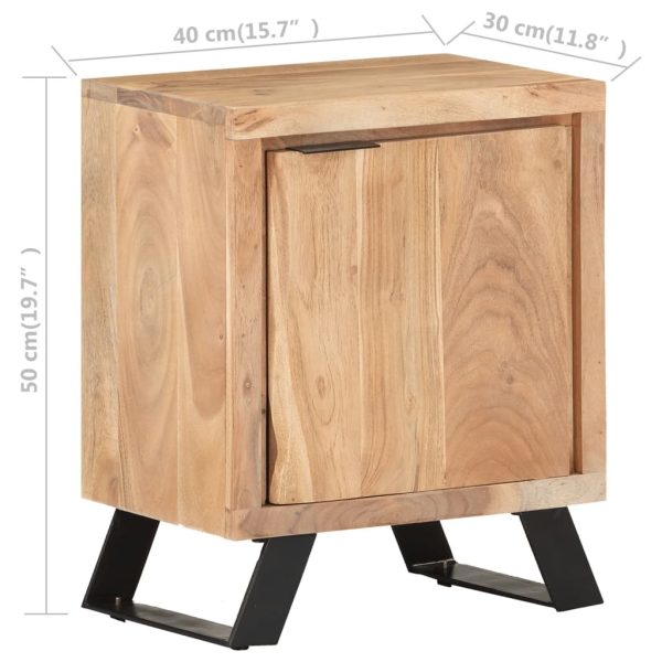 Haslemere Bedside Cabinet 40x30x50 cm Solid Acacia Wood with Live Edges