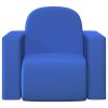 2-in-1 Children Sofa Faux Leather – Blue