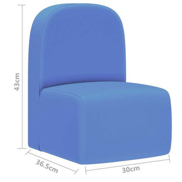 2-in-1 Children Sofa Faux Leather – Blue