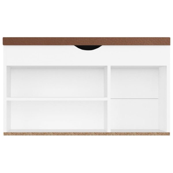 Shoe Bench with Cushion 80x30x47 cm Engineered Wood – White