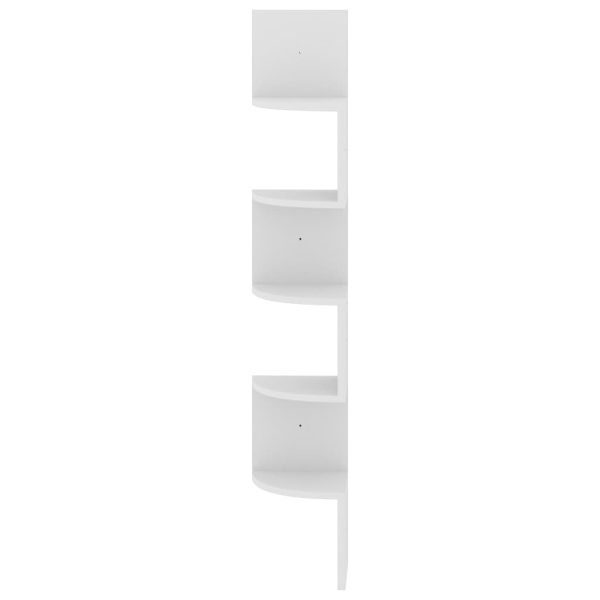 Wall Corner Shelf 19x19x123 cm Engineered Wood – White