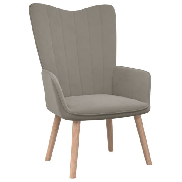 Relaxing Chair Velvet – Light Grey