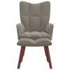 Relaxing Chair with a Stool Velvet – Light Grey