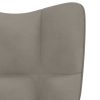 Relaxing Chair with a Stool Velvet – Light Grey