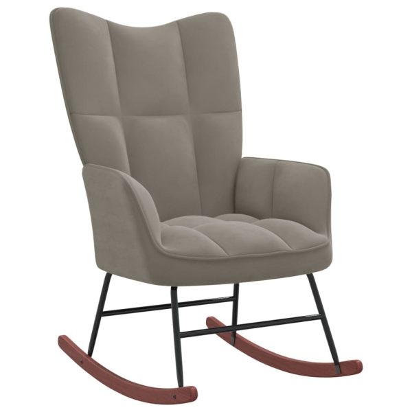 Rocking Chair Velvet – Light Grey