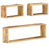 3 Piece Wall Cube Shelf Set – Soild Mango Wood