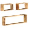 3 Piece Wall Cube Shelf Set – Soild Mango Wood