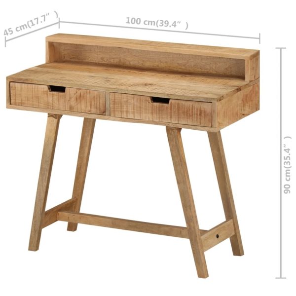 Desk 100x45x90 cm Solid Rough Mango Wood