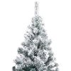 Artificial Christmas Tree with Flocked Snow Green PVC – 300×155 cm