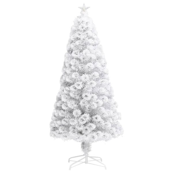 Artificial Christmas Tree with LED Fibre Optic – 120×60 cm, White
