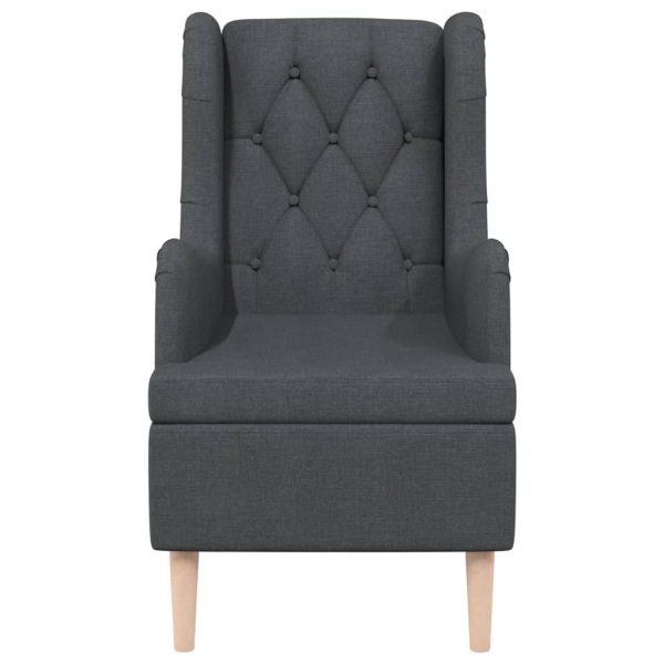 Armchair with Solid Rubber Wood Feet Fabric – Dark Grey