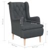 Armchair with Solid Rubber Wood Feet Fabric – Dark Grey