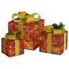 Decorative Christmas Gift Boxes 3 pcs Outdoor Indoor – Red