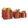 Decorative Christmas Gift Boxes 3 pcs Outdoor Indoor – Red