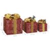 Decorative Christmas Gift Boxes 3 pcs Outdoor Indoor – Red