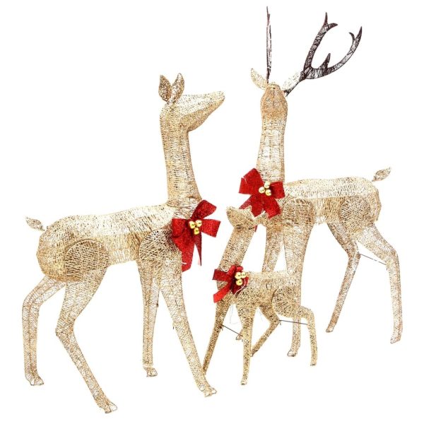 Reindeer Family Christmas Decoration 201 LEDs – Gold