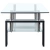 Coffee Table and Transparent 95x55x40 cm Tempered Glass – Black