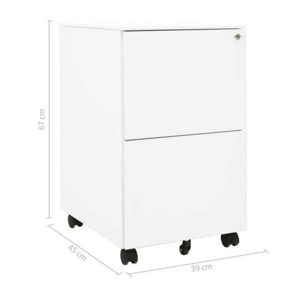 Mobile File Cabinet 39x45x67 cm Steel – White