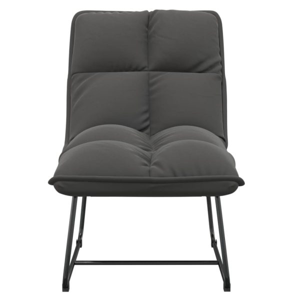 Leisure Chair with Metal Frame Velvet – Dark Grey