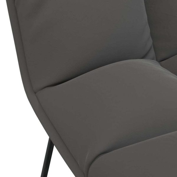 Leisure Chair with Metal Frame Velvet – Dark Grey