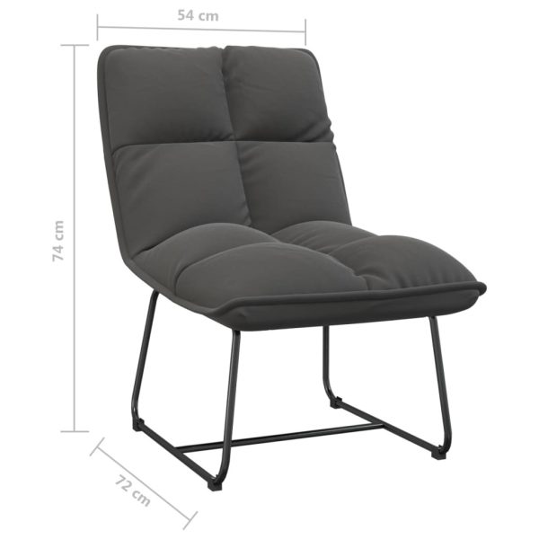 Leisure Chair with Metal Frame Velvet – Dark Grey