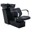 Shampoo Chair with Washbasin Black 137x59x82 cm Faux Leather