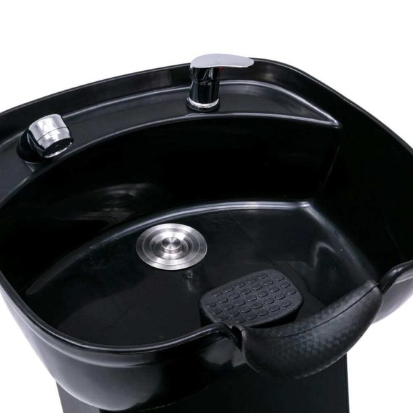 Shampoo Chair with Washbasin Black 137x59x82 cm Faux Leather