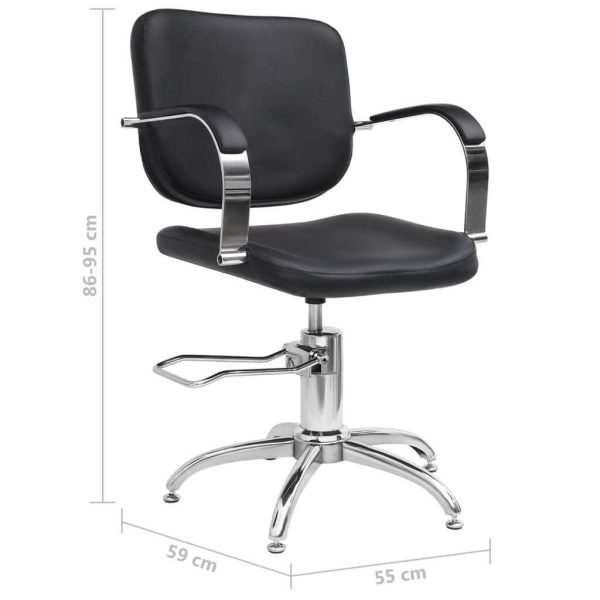 Salon Chair Black Faux Leather