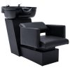 Shampoo Chair with Washbasin Black 129x59x82 cm Faux Leather