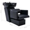 Shampoo Chair with Washbasin Black 129x59x82 cm Faux Leather