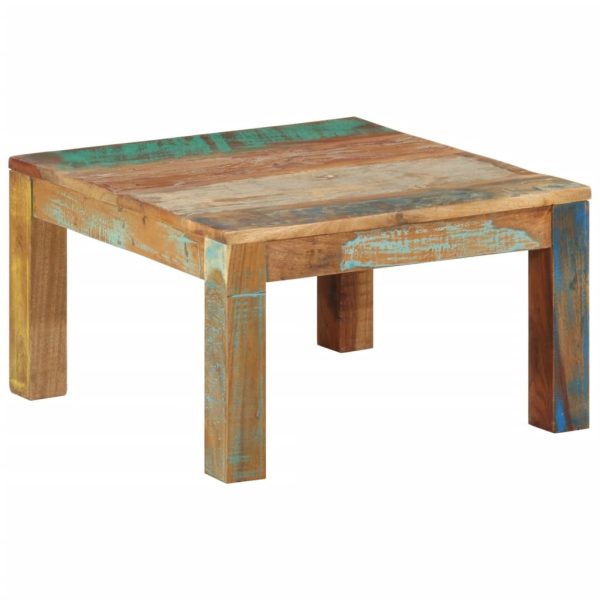 Coffee Table – 60x60x35 cm, Solid Reclaimed Wood