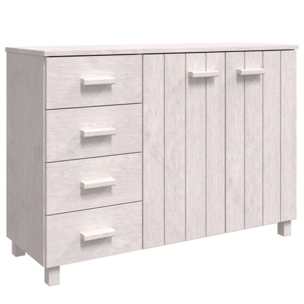 Sideboard 113x40x80 cm Solid Wood Pine – White