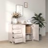 Sideboard 113x40x80 cm Solid Wood Pine – White