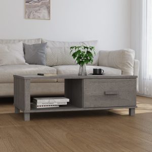 Coffee Table 100x55x35 cm Solid Wood Pine – Light Grey