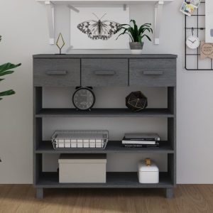 Console Table 90x35x90 cm Solid Wood Pine – Dark Grey
