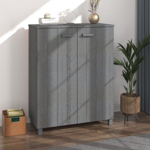 Shoe Cabinet 85x40x108 cm Solid Wood Pine – Dark Grey