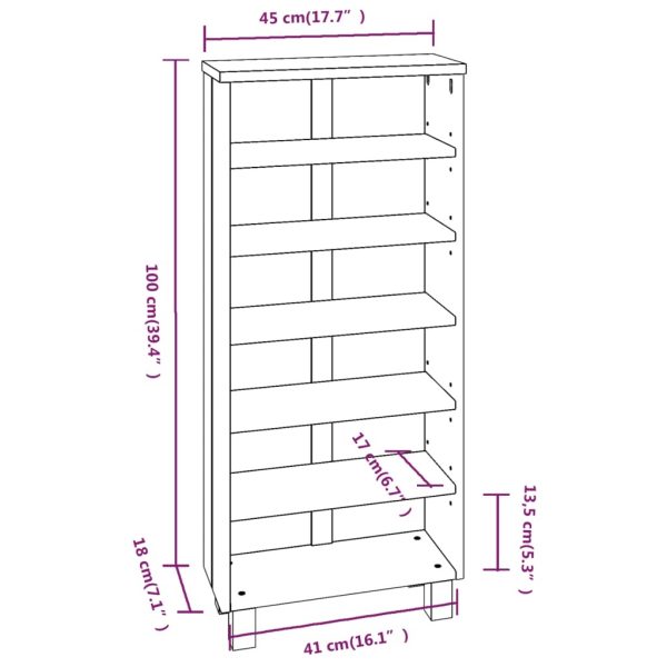 CD Cabinet Honey 45x18x100 cm Solid Wood Pine – Honey Brown