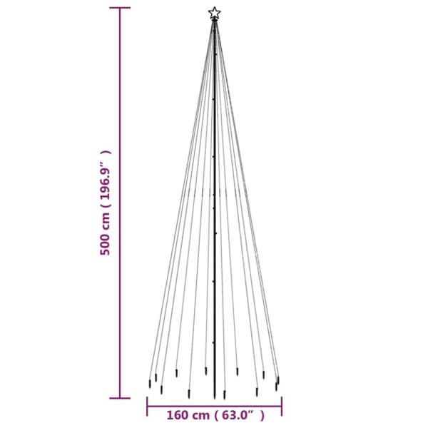 Christmas Tree with Spike LEDs – 500×160 cm, Warm White