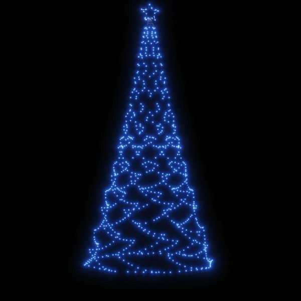 Christmas Tree with Metal Post LEDs – 300×100 cm, Blue